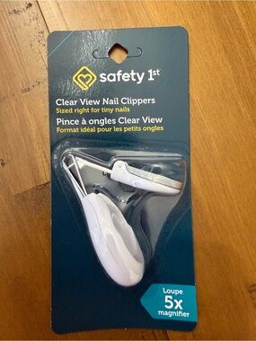 Safety 1st White Clear View Nail Clippers with 5x Magnifier